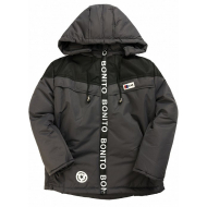 20-01002  Куртка для мальчика, 4-8 лет, черный